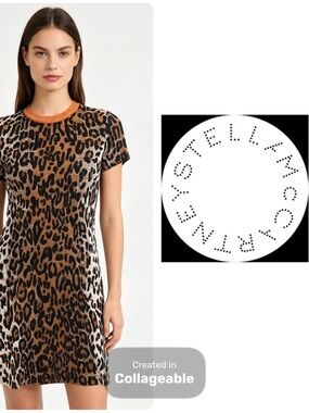 ‼️WOW‼️🖤🧡🤎Stella McCartney Leopard dress! IT 40 NWOT!